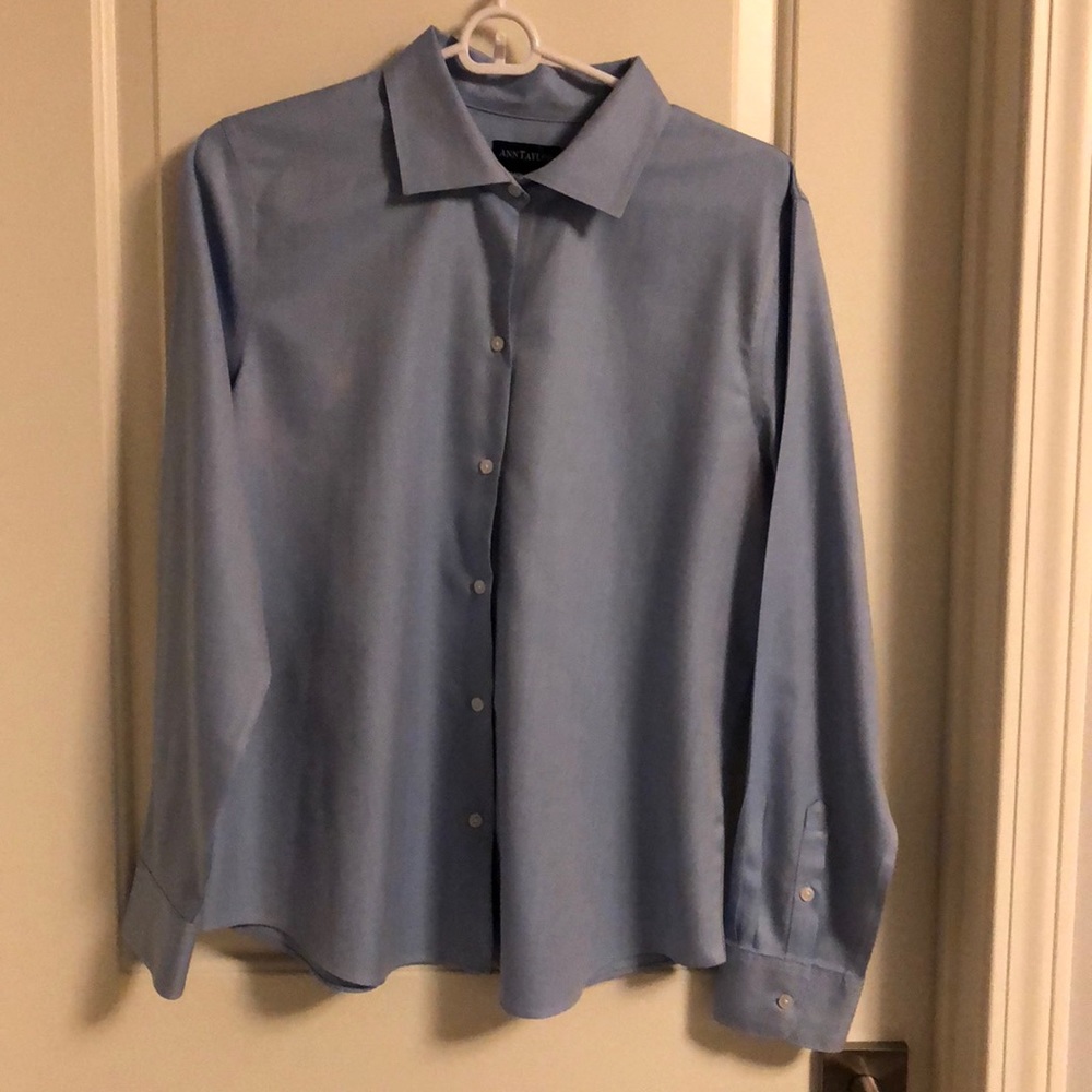 Blue, Machine Washable, Button Down Shirt - image 1